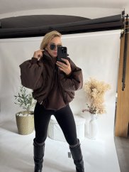 Bunda oversize rukáv Nova-hnedá