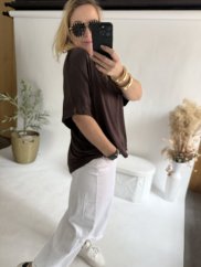 Bluza Liame-UNI SIZE na XS-XL-tmavo hnedá