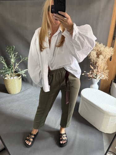 Košile oversize rukáv-bílá