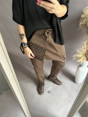 Teplákové nohavice Pocket-hnedé