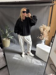 Košeľa oversize rukáv-čierna