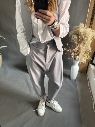 Nohavice Blair bavlnené-šedé