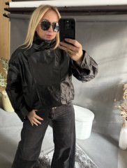 Koženková bunda golier