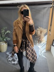 Sako Luisa velúr-cognac