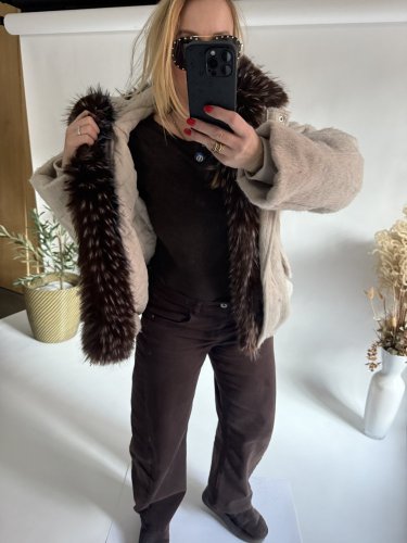 Bunda Chic Lady-tmavý kožuch