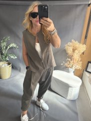 Vesta Oboustranná na zip/knoflíky SUN-khaki