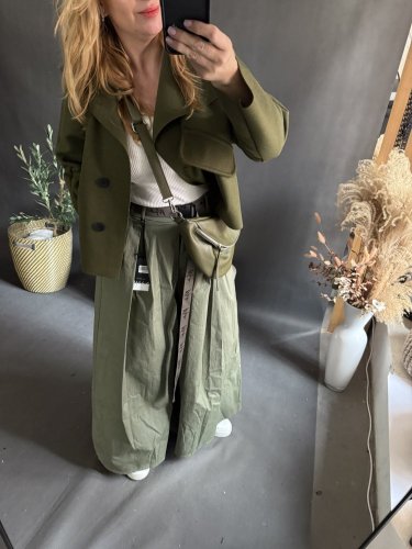 Kalhoty Pantagonna ve stylu sukně -khaki