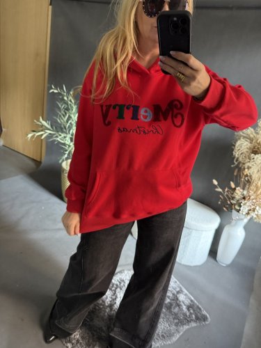 Mikina Merry Christmas-červená