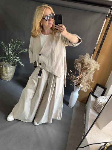 Kalhoty Pantagonna ve stylu sukně -béžové