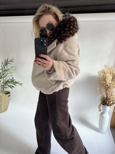 Bunda Chic Lady-tmavý kožuch