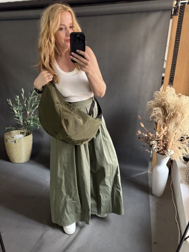 Kalhoty Pantagonna ve stylu sukně -khaki