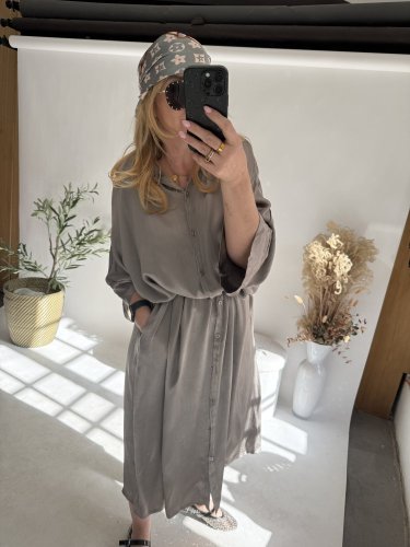 Košeľové šaty viskoza-mocca