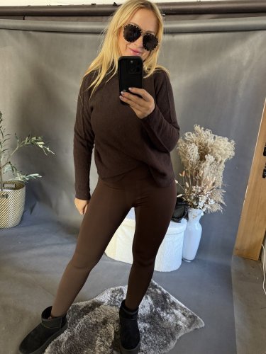 Legíny dole s pútkom-hnedé