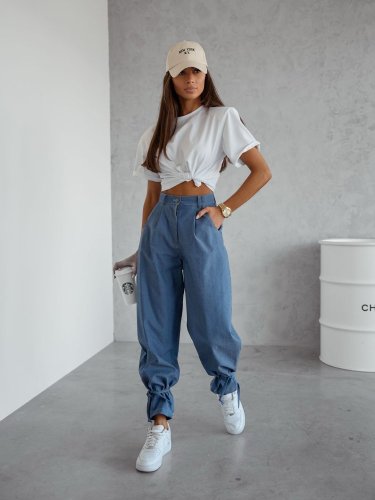 Nohavice v štýle Jeans modré-veľkosť 36 a 38