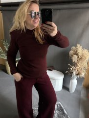 Sveter s vypchávkami Gusto-bordeaux