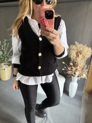 Pletená Vesta Chick-čierná