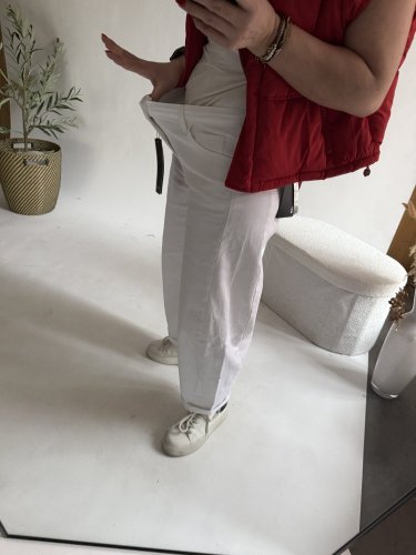 Džínsy New York--elastické, pohodlné-bílé