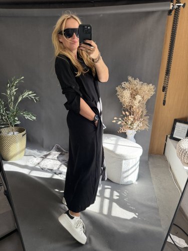 Šaty košilové dlouhé černé