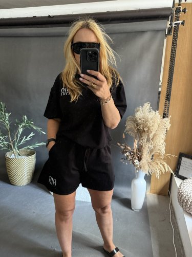 Souprava Tričko a šortky Bavlna-černá