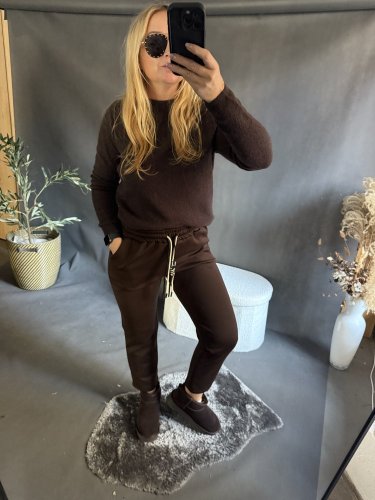 Nohavice Fashion-hnedé