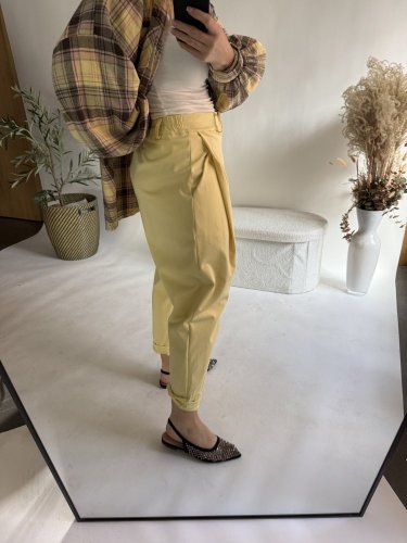 Nohavice Blair bavlnené-žltá