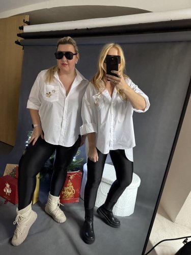 Košeľa Brošňa Oversize bavlna-bielá