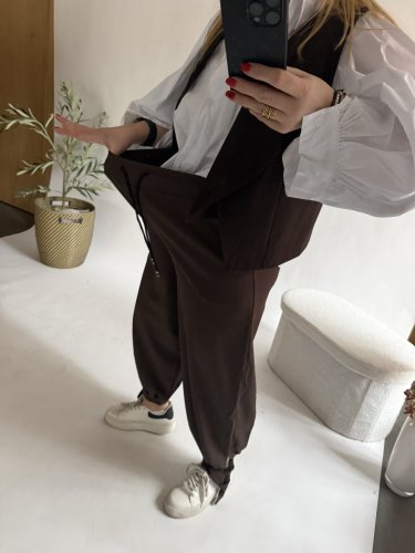 Nohavice Flowy hariem-hnedá