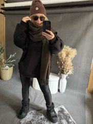 Šál oversize hnedá
