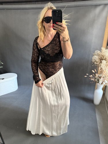 Body Krajka Lumina jeden rukáv - Velikost: M/L