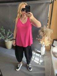 Tielko letné na XL-4XL-růžová