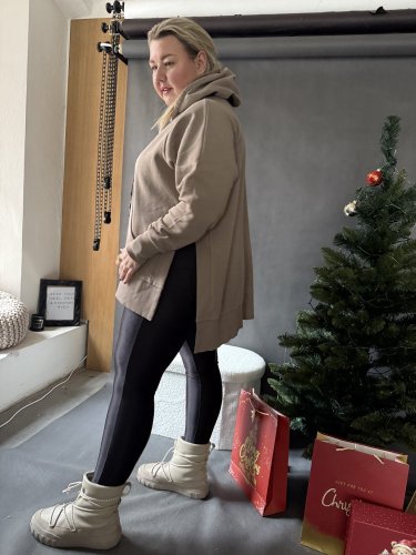 BODYSLIM LEGÍNY S PROŠITÍM - ČERNÁ - Velikost: XL