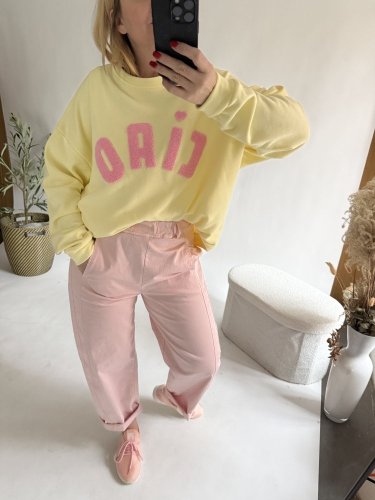 Nohavice Luisa Baloon-pudrové