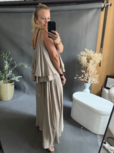 Set sukne a volániky-mocca