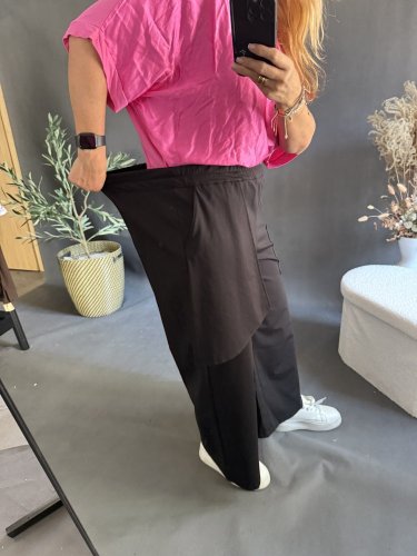 Nohavice s vreckom Sun asymetrický strih-čierné