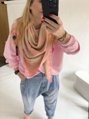 Šála Love Cat-béžová