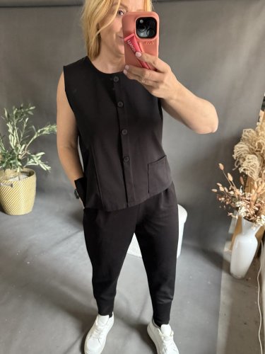 Vesta Oboustranná na zip/knoflíky SUN-černá