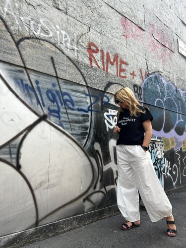 Nohavice široký strih SUN-UNI veľkosť-bielá