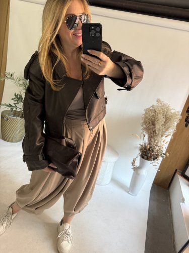 Nohavice Lux Luna-mocca