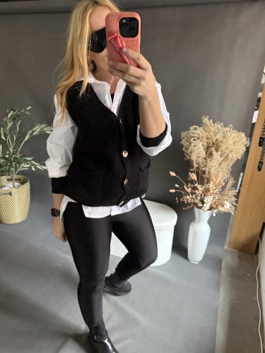 Pletená Vesta Chick-černá