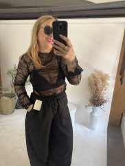 Tričko Čipka-čierná