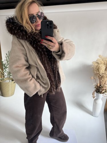 Bunda Chic Lady-tmavý kožuch