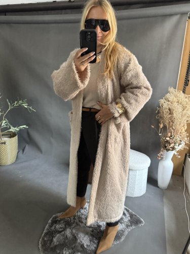 Kabát/cardigan Meccuch-béžový