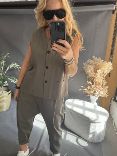 Vesta Oboustranná na zip/knoflíky SUN-khaki