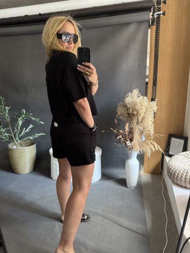 Souprava Tričko a šortky Bavlna-černá