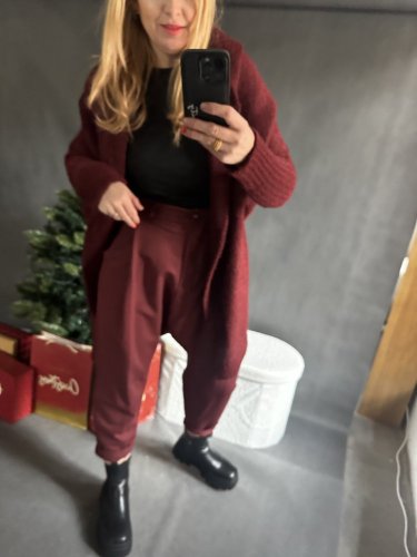 Nohavice s nižším sedom Blair-vínová -postavu 34-40