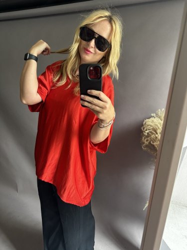 Bluza Liame-UNI SIZE na XS-XL-čiervená