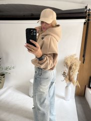 Mikina na sťahovanie Life-beige