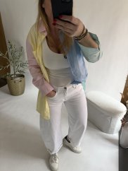 Džínsy New York--elastické, pohodlné-bílé