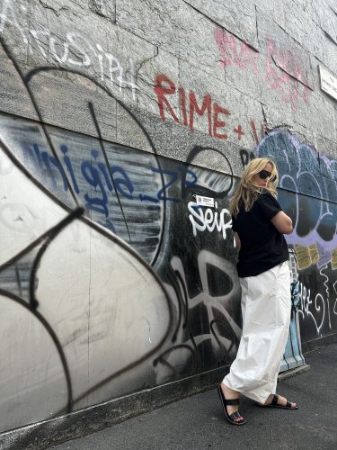 Nohavice široký strih SUN-UNI veľkosť-bielá