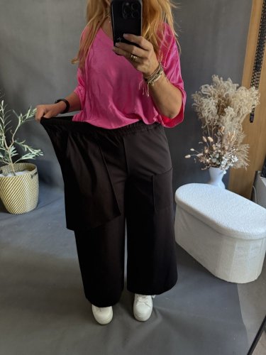 Nohavice s vreckom Sun asymetrický strih-čierné